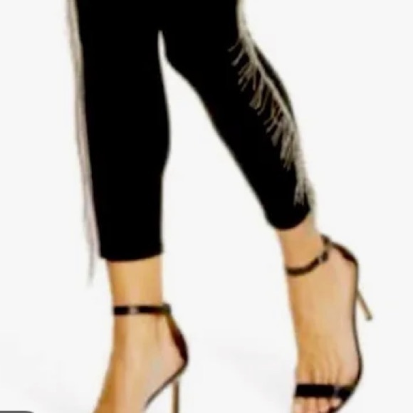 L’AGENCE Chic Black Fringe Pants NWT
